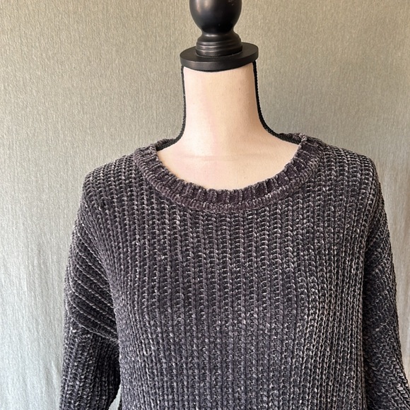 Zara Knit Oversized Crop Chenille Sweater - Picture 2 of 9